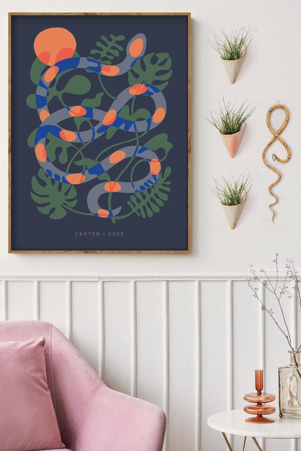 snake plant wall art Flora + Snake Art Print