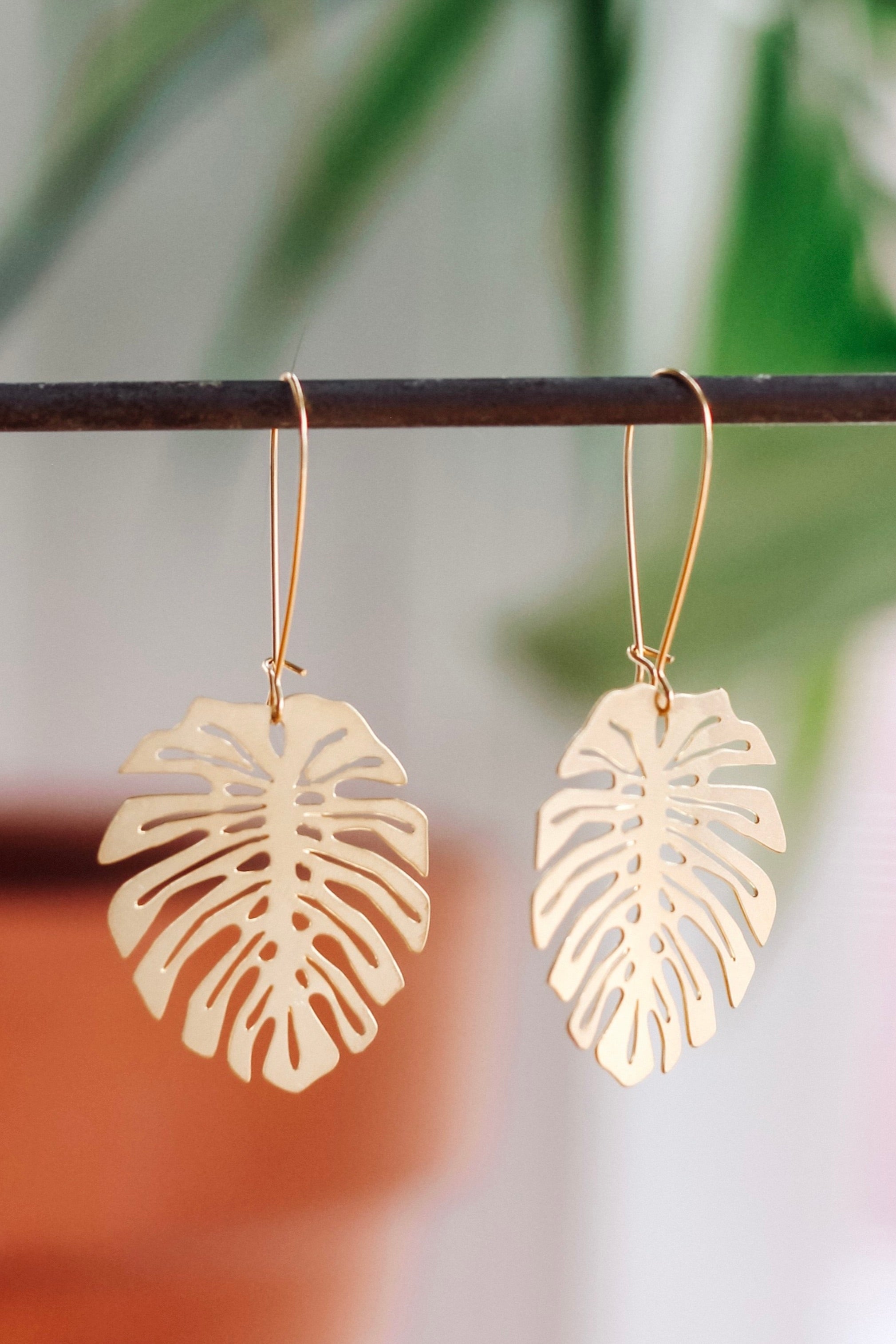 monstera leaf earrings Monstera Deliciosa Earrings