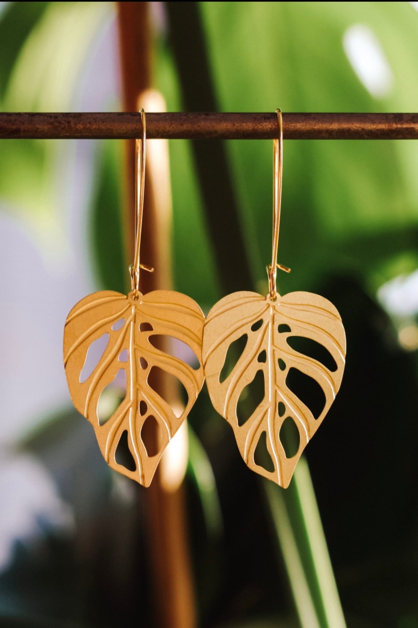 monstera leaf earrings Monstera Adansonii Earrings