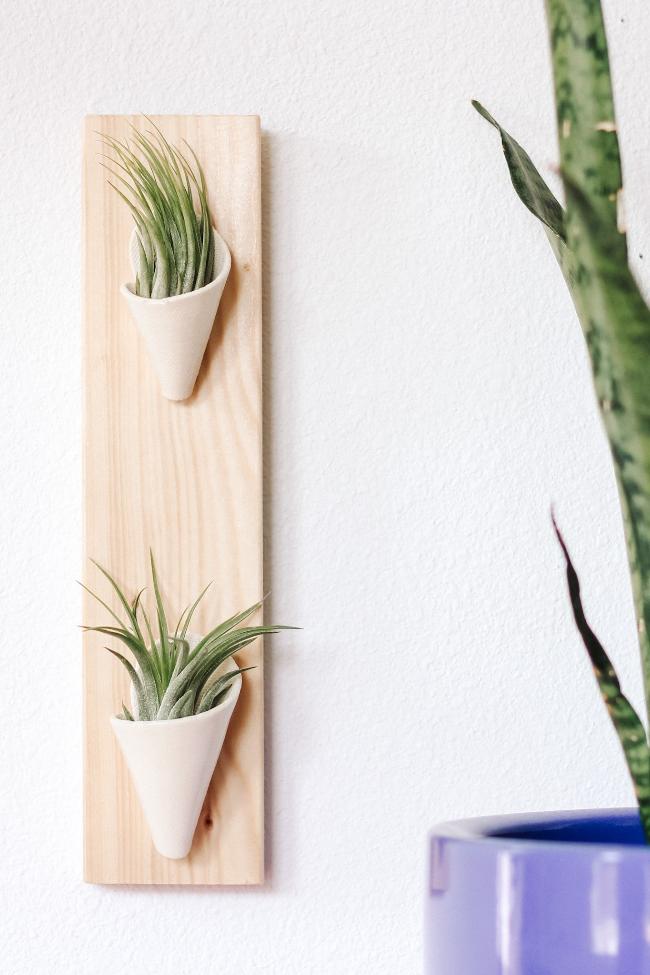 wall mount plant rack Double Ceramic Wall Planter