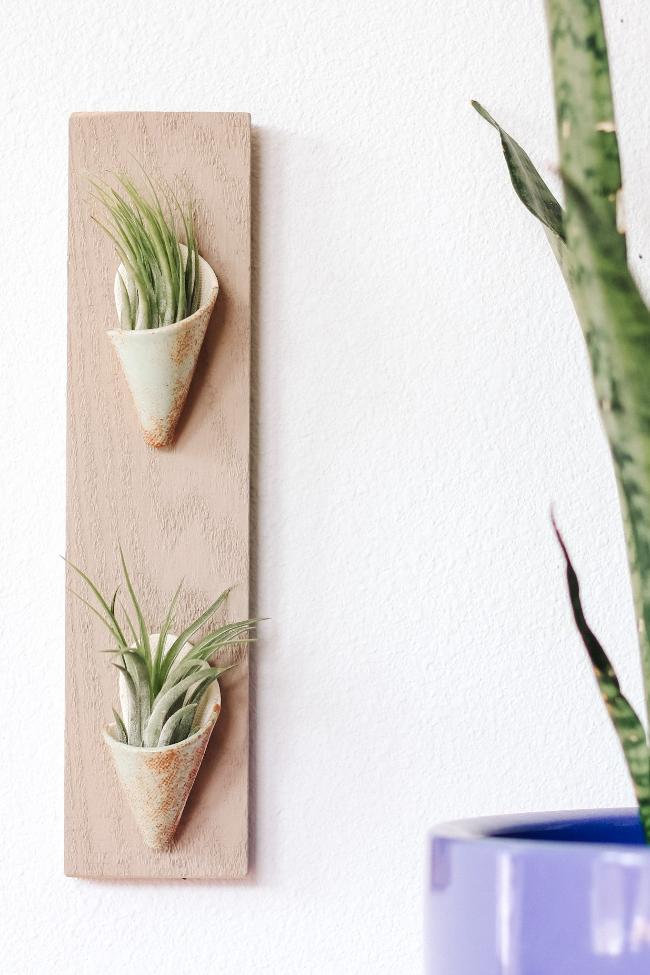 ceramic wall hanging planter Double Ceramic Wall Planter