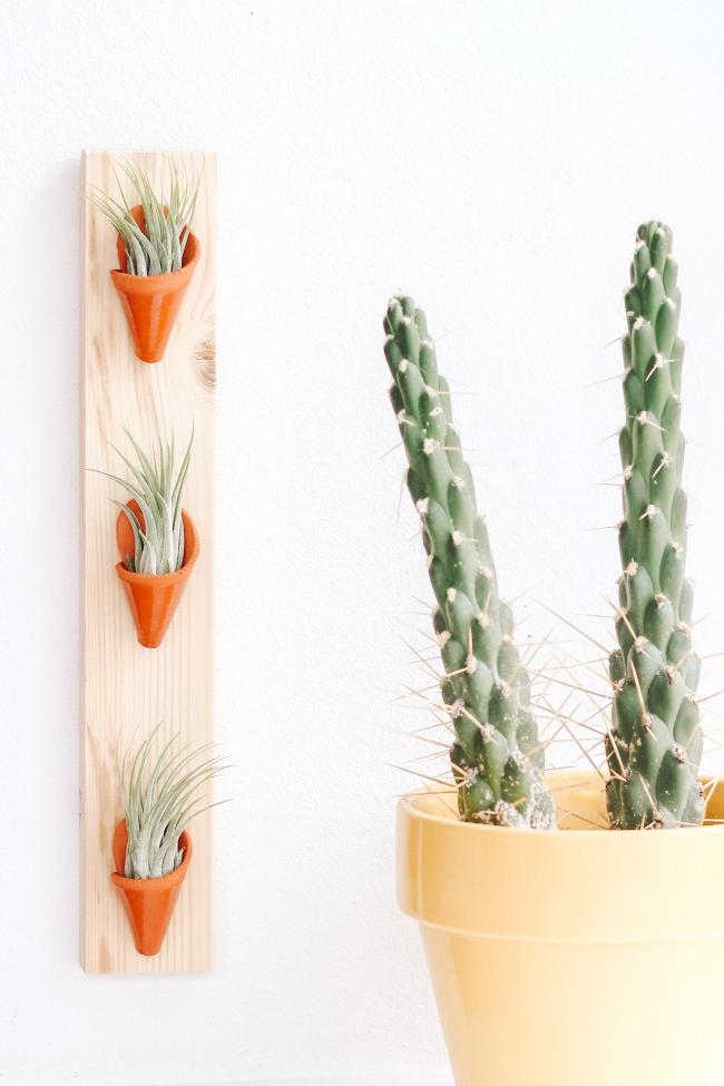 succulent planter for wall Triple Ceramic Wall Planter